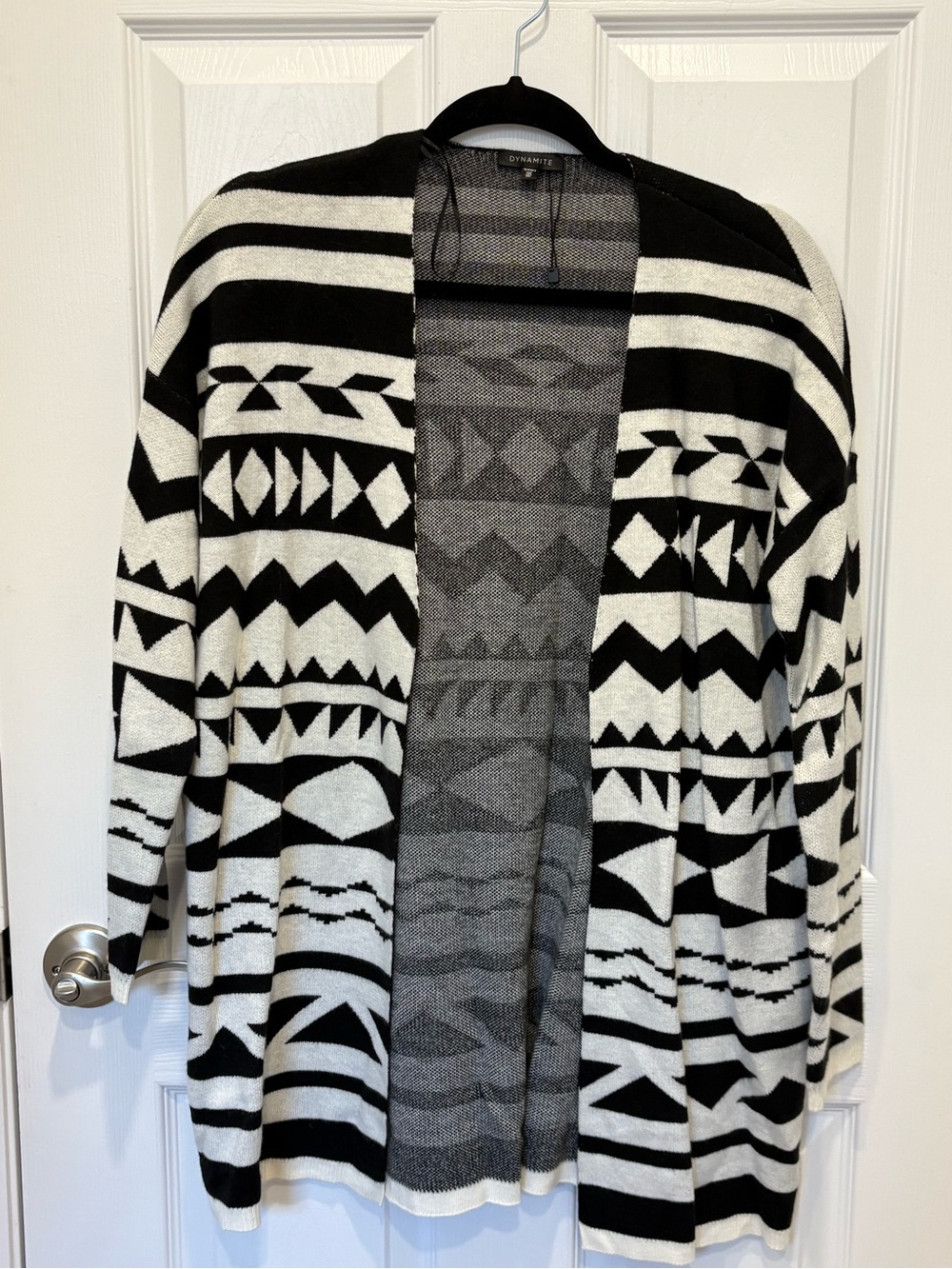 Dynamite Open-Front Black & White Aztec Cardigan #1077